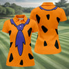 Maxcorners Fred Flintstone Costume Orange Design Golf Shirt, Women's Golf Shirt, Hawaiian Golf Shirt, Golf Polo For Women LM1507
