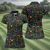 Maxcorners Neon Paint Splatter Pattern Golf Shirt, Women's Golf Shirt, Hawaiian Golf Shirt, Golf Polo For Women LM1507