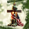Maxcorners Custom Name U.S Veteran Ornament, U.S Veteran Memorial Christmas Gift 2D Flat LM2211