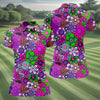 Maxcorners Pink Purple Retro Flower Power Golf Shirt, Women’s Golf Apparel, Hawaiian Golf Shirt, Golf Polo For Women LM1507