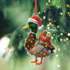 Maxcorners Funny Christmas Duck Acrylic Ornament - Mallard Santa with Lights and Gifts, Personalized Holiday Decoration for Duck Lovers, Unique Hunter Christmas Gift