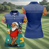 Maxcorners Women's Funny Golf Santa Beer And Cigar Polo Shirt, Christmas Golf Shirt, Women’s Golf Polo, Women’s Golf Apparel LM1507