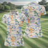 Maxcorners Beach Disc Golf Basket Pattern Polo Shirt, Golf Shirts For Women, Women’s Golf Polo LM1507