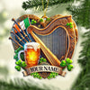 Maxcorners Custom Name Ireland Ornament, Christmas Gift for Ireland Lover 2D Flat LM2211