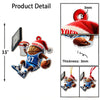 Maxcorners Custom Name and Number Basketball Ornament, Basketball Team Christmas Gift 2D Flat LM2111