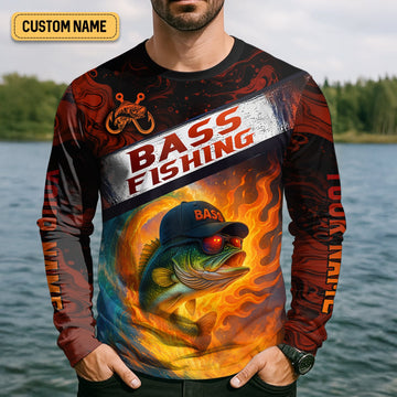 Maxcorners Bass Fishing Apparel, SPF Shirt For Men, Gift For Fisherman, Fishing Shirts For Men