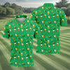 Maxcorners St Patrick's Day Pot Of Gold Leprechaun Hats Irish Flag Golf Tops For Men, Golf Gift For Men, Golf Shirts For Men