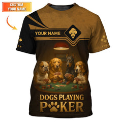 Maxcorners Dogs Playing Poker Shirt, Custom Poker Shirt, Gifts For Poker LoversLM1009