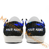 Maxcorners Billiards Ball 8 Black Stains Grunge Blue Pattern Personalized Name Canvas Loafer Shoes