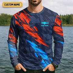 Maxcorners Shark Fishing Shirt, Shark Area Surf's Up The Catch Wave, SPF Shirt For Men, Gift For Fisherman