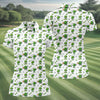Maxcorners Three Leaf Clover Golf And Beer St Patrick's Day White Golf Shirt, Women's Golf Shirts, Ladies Golf Polos