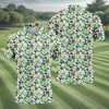 Maxcorners Leopard Pattern St Patrick's Day Shamrock Golf Shirt, Fun Golf Shirts For Men, Polo Shirts For Men