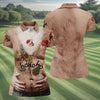 Maxcorners Women's Santa Beer Belly Costume Golf Shirt, Christmas Golf Shirt, Women’s Golf Apparel LM1507