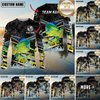 Maxcorners Fishing Black Gold Splash Dynamic Pattern Personalized Name, Team Name Long Sleeve Shirt (9 Breeds)