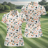 Maxcorners Golf Equipment Cart Ball Pattern Polo Shirt, Women’s Golf Polo, Performance Golf Shirt LM1507