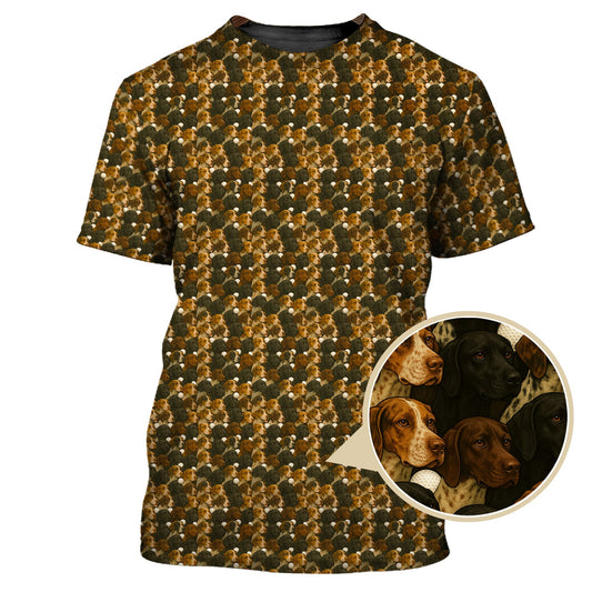 Maxcorners Pointer Golf Polos , Pattern Golf Shirt For Dog Lover, Dog Golf Shirt, Crazy Golf Shirt For Golfers