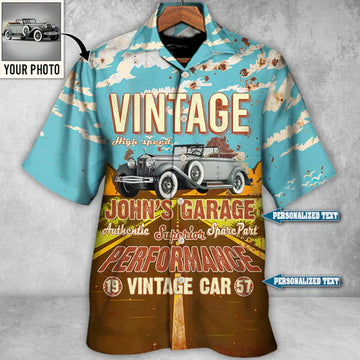 Maxcorners Personalized Route 66 Vintage Car Take Me On A Road Trip, Custom Photo Car Aloha Shirts Ver 3