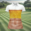Maxcorners Bubbly Beer Foam Faux Abs Sleeveless Crop Golf Shirt, Golf Tops For Women, Ladies Golf Top LM1507