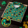 Maxcorners Shamrock Beer Lucky Four Leaf Clover St Patrick's Day Pot Of Gold Polo Shirts For Men, Golf Gift For Men