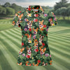 Maxcorners Tropical Corgi Dog Hawaiian Golf Polo Shirt, Golf Shirts For Women, Women's Golf Apparel LM1507