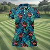 Maxcorners Bigfoot Flamingo Float Tropical Golf Polo Shirt, Golf Shirts For Women, Ladies Golf Tops LM1507