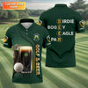 Maxcorners Birdie Bogey Eagle Par Cheers Fckers Golf And Beer St Patrick's Day Green Golf Tops For Men, Golf Shirts For Men