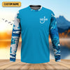 Maxcorners Blue Fishing SPF Shirt, Funny Fishing Shirt, Fisherman Outfit, Mens Casual Shirts