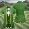 Maxcorners St Patrick's Day Leprechaun Costume Print Women's Golf Shirts, Ladies Golf Polos, Golf Shirt For Women