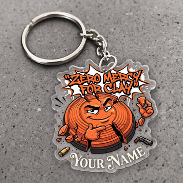Maxcorners Clay Shooting Zero Mercy For Clay Funny Target Customized Name 3D Keychain And Ornament