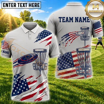 Maxcorners Disc Golf American Flag Flying Disc Personalized Name 3D Unisex Shirt