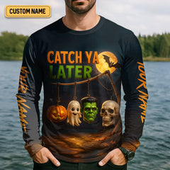 Maxcorners Catch Ya Later Fisherman Outfit, Long Sleeve Fishing Shirts, Mens Casual Shirts