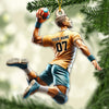Maxcorners Custom Name and Number Handball Ornament, Christmas Gift for Handball Lover 2D Flat LM2211