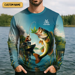 Maxcorners I Just Want To Get High And Go Fishing Funny Fishing Shirt, Fishing UPF Shirts, Men's Fishing Shirt