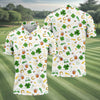Maxcorners St Patrick's Day Beer Golden Horseshoes Shamrock Golf Shirt, Polo Shirts For Men, Golf Shirts For Men