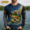 Maxcorners Bass Fishing Shirt, Camo Long Sleeve Shirt, SPF Shirt For Men, Gift For Fisherman