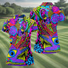 Maxcorners Neon Psychedelic Abstract Eye Pattern Golf Shirt, Women's Golf Tops, Women’s Golf Apparel, Performance Golf Shirt LM1507