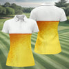 Maxcorners Cold Beer Print Golf Top, Beer Glass Pattern Design, Golf Shirts For Women LM1507