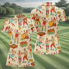 Maxcorners Beige Lucha Libre Mexican Wrestler Pattern Golf Shirt, Women's Golf Tops, Printed Golf Shirt LM1507