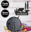 Maxcorners Personalized Bear Metal Sign WITH LED/WITHOUT LED Light Custom Name Mountain Scene Wall Art Cabin Lodge Rustic Decor Gift LM0110
