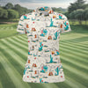 Maxcorners Western Desert Cowboy Boots Pattern Golf Shirt, Women’s Golf Polo, Ladies Golf Tops LM1507