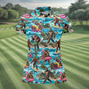 Maxcorners Funny Bigfoot Hawaiian Golf Shirt, Beach Theme Women's Golf Tops, Ladies Golf Shirts LM1507