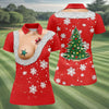 Maxcorners Funny Santa Costume Snowflake Christmas Golf Shirt, Women's Golf Tops, Printed Golf Shirt LM1507
