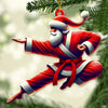 Maxcorners Custom Name Santa Karate Ornament, Christmas Gift for Karate Lover 2D Flat LM2111