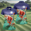 Maxcorners Women's Santa Night Golf Scene Golf Shirt, Christmas Golf Shirt, Women’s Golf Apparel LM1507