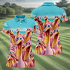 Maxcorners Funny Pink Pelican Beach Crowd Golf Shirt, Women's Golf Shirt, Hawaiian Golf Shirt, Golf Polo For Women LM1507