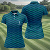 Maxcorners Three Leaf Clover Seamless Pattern St Patrick's Day Golf Shirt, Women's Golf Tops, Ladies Golf Polos