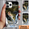 Maxcorners Black Grunge Water Splash Personalized Name Phone Case (13 Fish Species)