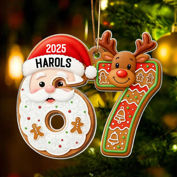 Maxcorners Custom Six Seven Santa Christmas - Personalized Acrylic Ornament - Funny Teen Slang Ornament, Gen Z Teenager Tween Ornament, Christmas Gifts 2D Flat
