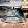 Maxcorners Fishing Lightning Storm Fishing with Dramatic Graphic Personalized Name 3D Bucket Hat (13 Fish Species)