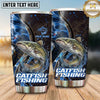 Maxcorners Fishing Tumbler Midnight Blue Cosmic Swirl Design Personalized Name Tumbler (13 Species)